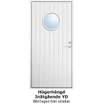 Ytterdörr 21 graders HDF tät stående spårning med runt glas inåtgående