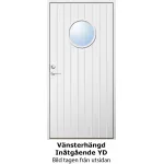 Ytterdörr 21 graders HDF tät stående spårning med runt glas inåtgående