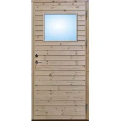 Ytterdörr liggande panel med glas