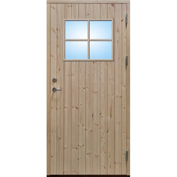 Ytterdörr stående panel med glas och spröjs